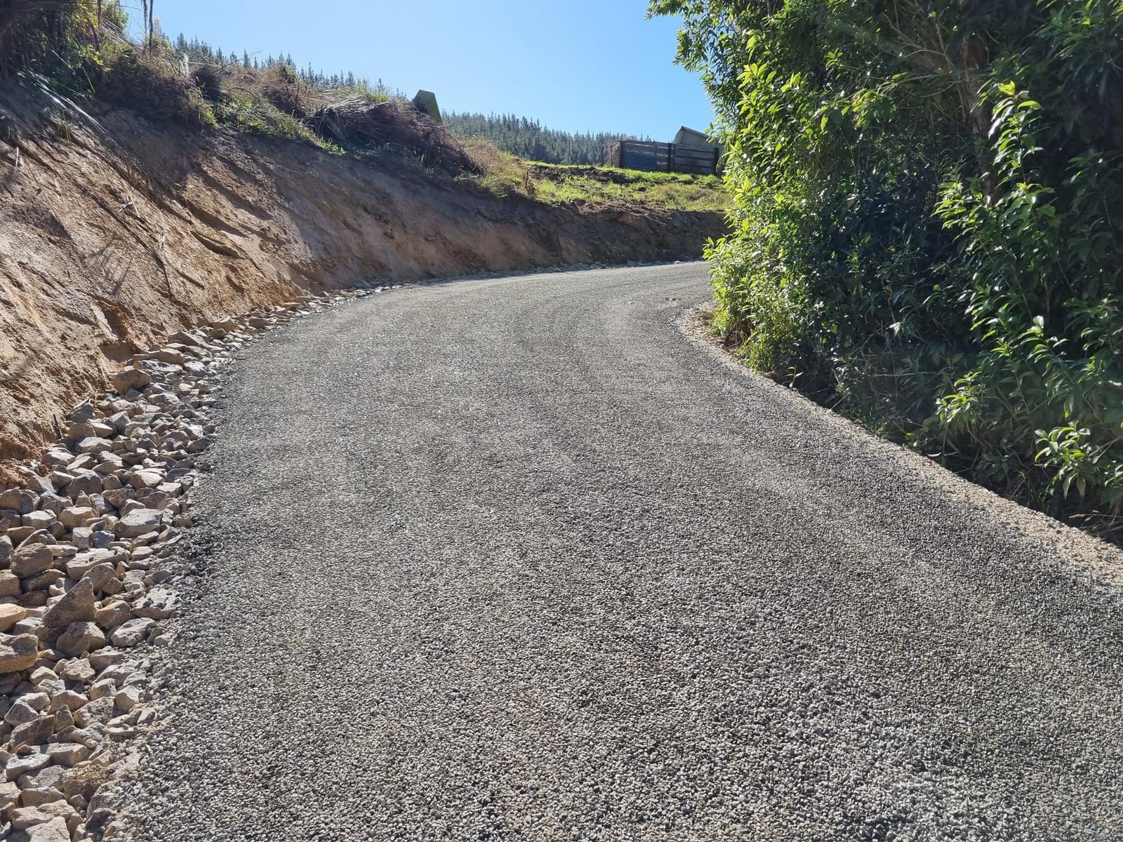 Chip Seal Driveway with Swale Drain